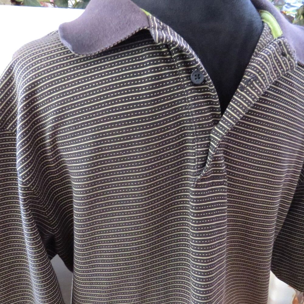 Claiborne Golf Men's Polo Pima Cotton Blend Brown/Tan  Medium  EUC - Picture 2 of 8